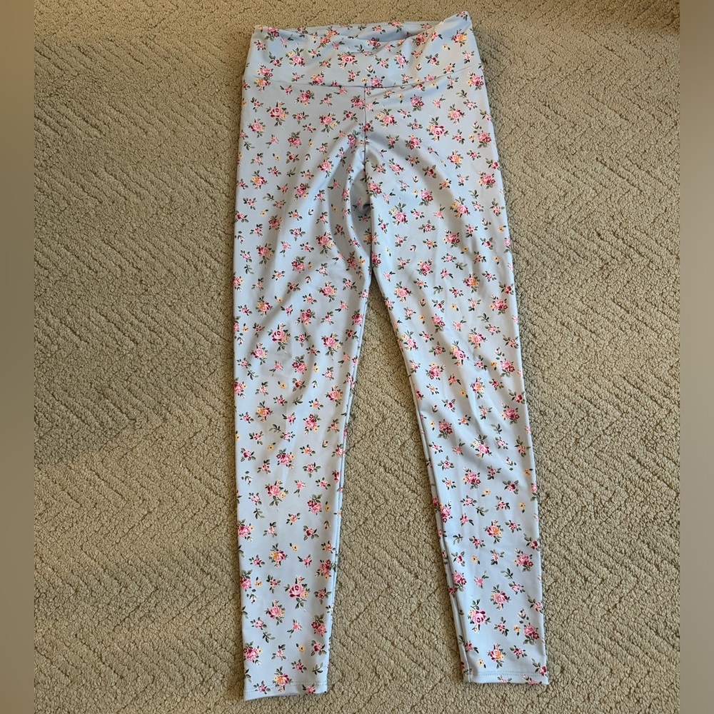 Onzie High Rise Leggings, Remie Ditsie, Blue, Floral, M, L, Hardly Worn